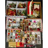 Christmas Decorations - glass and other baubles, displays, floral wreaths etc.