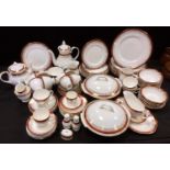 A Royal Grafton Majestic pattern dinner and tea set inc two lidded tureens, dinner, dessert and side