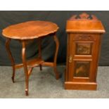 An Edwardian mahogany occasional table, under tier, slender cabriole legs; a late 19th century