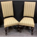 A pair of late Victorian painted upholstery side chairs, 107cm high.(2)
