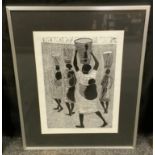 William Zulu, by and after, Taking Water Home, monotone print, 46/55, signed