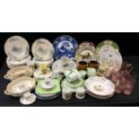 Ceramics - an Aynsley Cottage Garden pattern salad bowl; plate; Wedewood Fallow Deer cakestand;