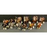A full set of twelve Melba ware Horses inc Suffolk Punch, Percheron, Ardennes, Clydesdale etc (12)