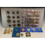 Coins - a modern 1998 silver 1oz fine silver £2 coin, 1998; another 2003; other 3 penny bits,