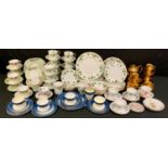 Ceramics - a Colclough Ivy pattern dinner and tea set; another pink roses tea set, Crown