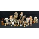 A set of six Royal Doulton models Owls; others Country Artist, stone treen etc .