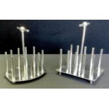 A modern Art Deco style toast rack, after Christopher Dresser, 13cm wide; another (2)