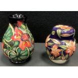 Moorcroft - a Peruvian Lily pattern ginger jar, designed by Sian Leeper, printed and impressed