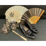 Fashions - an early 20th century Viennese silver over-laid glass three piece dressing table set,
