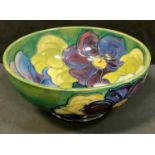 A Moorcroft Clematis pattern bowl, tube-lined with large flowerheads, 15.5cm diam, printed mark,