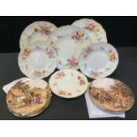 Ceramics - Royal Crown Derby - a set of three posies pattern dinner plates, three side plates; Royal