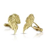 A pair of fine 18ct gold cufflinks, by Catherine Best, modelled as the head and mane of a male Lion,