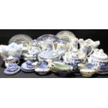 Blue and White - jardinières; jugs; meat plates; gravy boats; etc