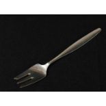 Georg Jensen - a Danish silver patisserie fork, 15cm long, oval dotted mark