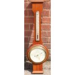 A mahogany wheel barometer by Short & Mason, London, with thermometer, 75cm