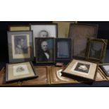 A collection of Edwardian leather photograph frames