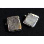 A silver vesta case, Birmingham 1904; another, Birmingham 1911 (2)