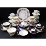 A Royal Standard Clematis pattern part tea service; a Minton Meadow pattern tea service; a