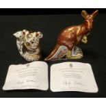 Royal Crown Derby Paperweights- The Australian Collection signature edition Kangaroo, gold