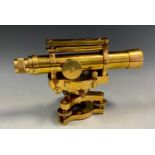 A Ross of London style brass Theodolite, 19,7cm long