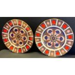 A pair of Royal Crown Derby 1128 Imari plates, 27cm diameter, both firsts (2)