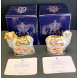 A Royal Crown Derby paperweight, Imari Ram, another Imari Ewe, visitor's centre exclusives, both