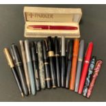 Pens - a Parker Victory 6 fountain pen, boxed; others Swan, Mabie Todd self filler, Conway Stewart