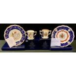 Royal Crown Derby Commemoratives - Goviers of Sidmouth HM Queen Elizabeth & Prince Philip 50th