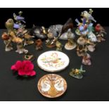 Ornithological Ceramics - Beswick Robin, others, Bulfinch, Goldfinch; various bird models; wooden