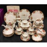 An Extensive Royal Albert Old Country Rose pattern six setting dinner and tea set inc Three tier