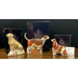 A Royal Crown Derby Paperweight Foxhound, Sinclairs limited edition, 62/250, certificate, boxed;