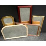 Five contemporary wall mirrors with gilt and other frames.