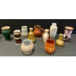 Art Pottery - T R McGuiness and others vases; various