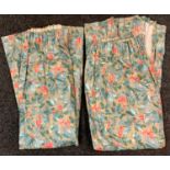 Pair of Laura Ashley Glazed cotton curtains, made in Great Britain, 139cm drop x 213cm width