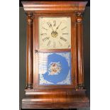 A late Victorian american wall clock E N Welch, Forestville, Connecticut, cream dial, Roman