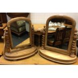 A Victorian dressing table mirror, barley twist, c.1860; another (2)