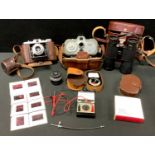Cameras - a Zeiss Ikon Movinette 8B camera; others Nettar Vario; Weston Master II light meter,