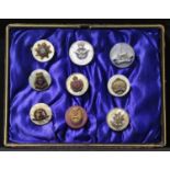 WW2 British Sweetheart badge collection of nine bagdes, eight of which are on Mother of Pearl