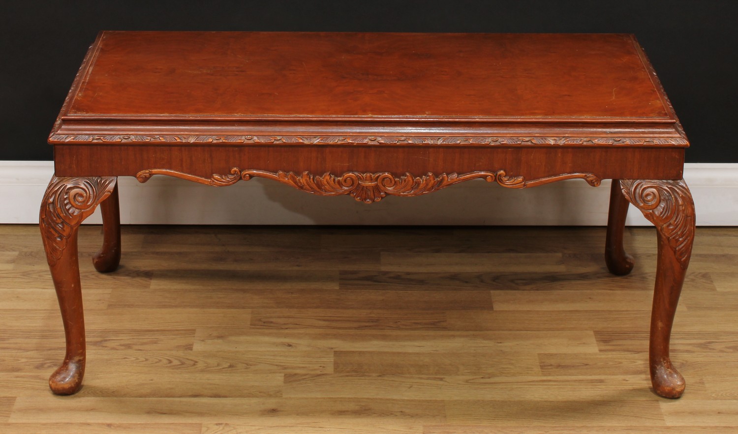 A mahogany bureau, fall front enclosing a fitted interior above three long drawers, 101cm high, 82cm - Image 6 of 9