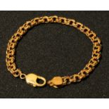 A 9ct rose gold bracelet, marked 375, 14g