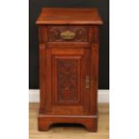 An 'Edwardian' mahogany side cabinet, of small proportions, moulded top with half gallery, above a