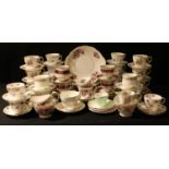 A Paragon Belinda pattern part tea set; Staffordshire floral printed tea sets and part tea sets;