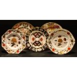 A Royal Crown Derby 2451 pattern sandwich plate, other Royal Crown Derby plates, Olde Avesbury, 383,