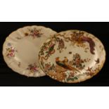 A Royal Crown Derby Olde Avesbury pattern oval serving platter, 37.5cm, second; a Posie pattern oval