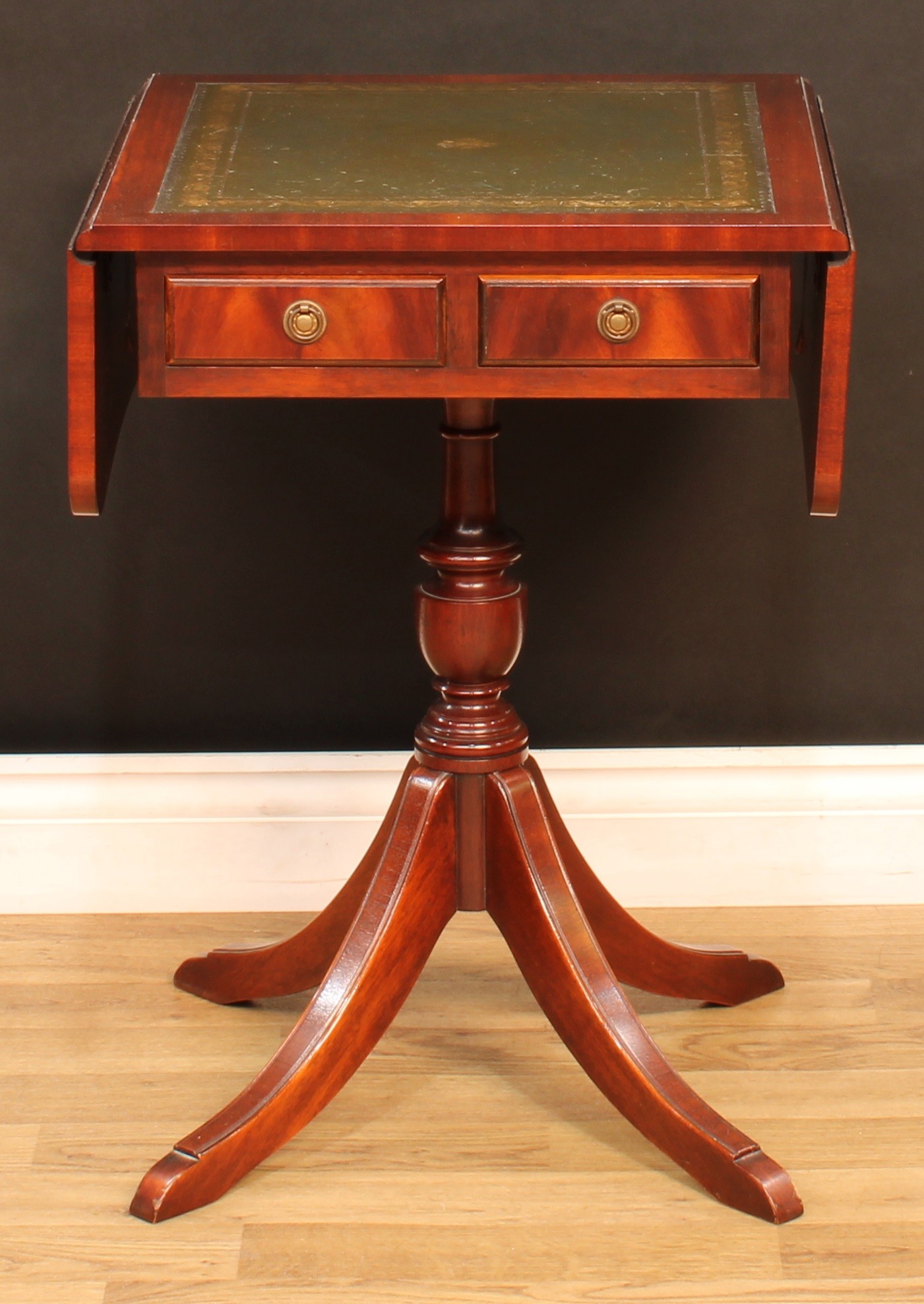 A Regency style dropleaf occasional table; a similar revolving bookcase; three-tier etagere; side - Image 2 of 9