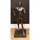 Georges Gardet, after, a brown patinated bronze, foot soldier, signed in the maquette, 80cm high,