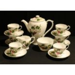 A Shelley Fuscia pattern coffee service for six