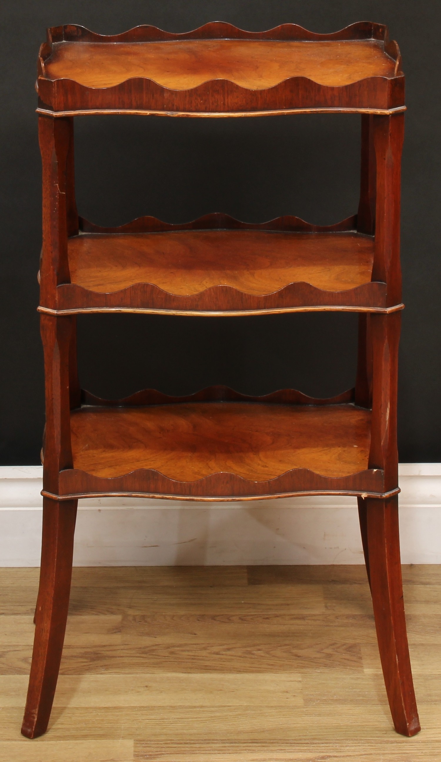 A Regency style dropleaf occasional table; a similar revolving bookcase; three-tier etagere; side - Image 9 of 9