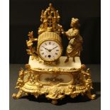 A 19th century French gilt metal mantel clock, c.1870