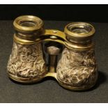 A pair of Victorian silver binoculars, Birmingham 1889